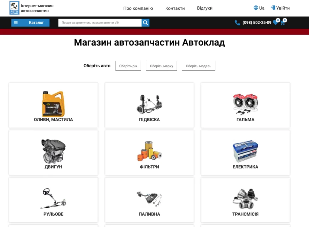інтернет-магазин автозапчастин Autoklad.ua